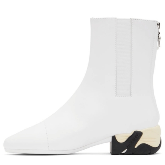 Nib leather raf simons White Solaris ankle Boots - Picture 2 of 6